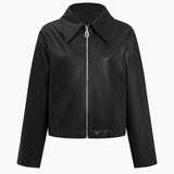 Sleek Zipper Leather Jacket