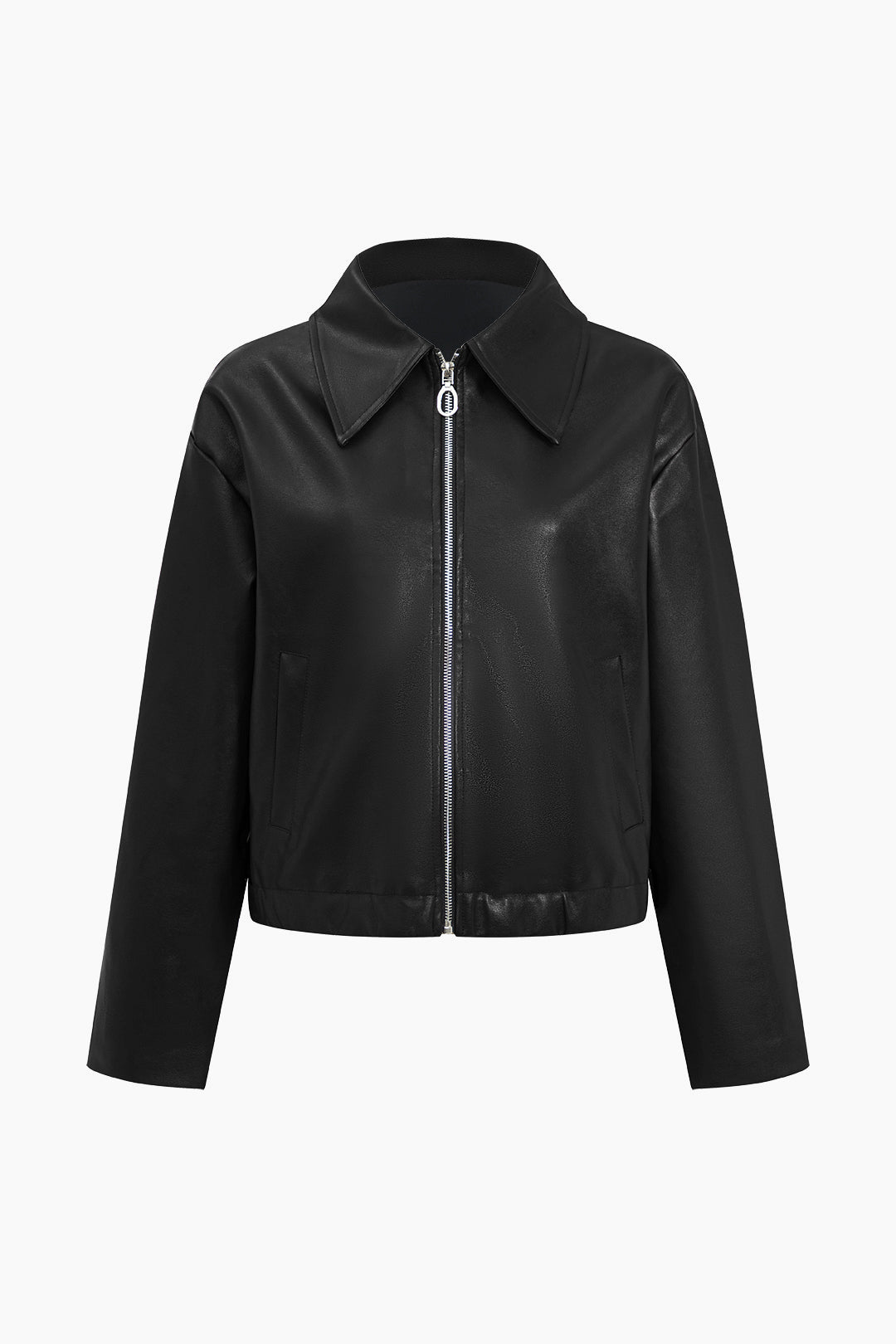 Sleek Zipper Leather Jacket