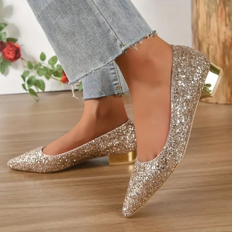 Women’s Glitter Pointed Ballerinas