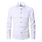 Men’s Comfortable Wrinkle-Resistant Button-Up Shirt White