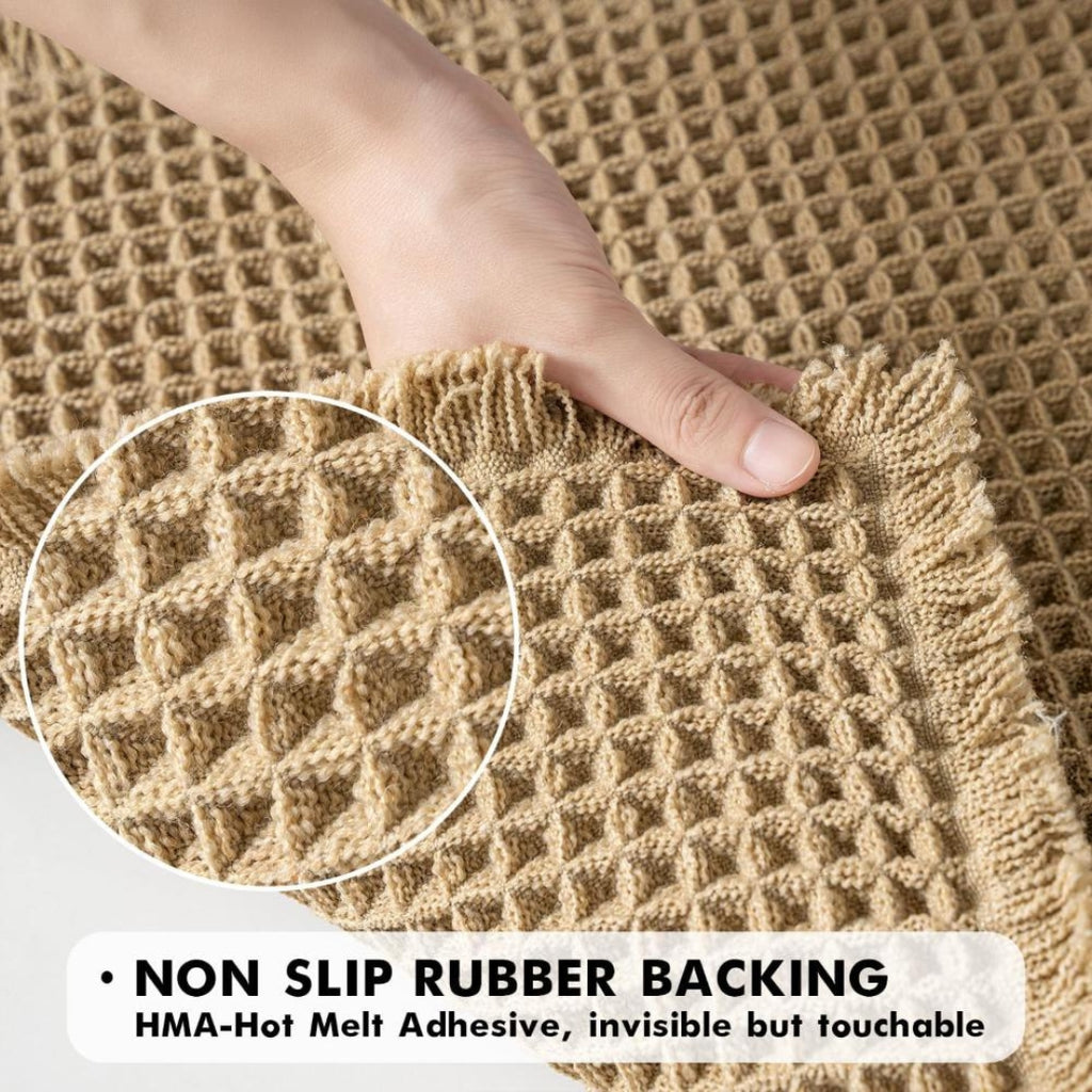 Plush Waffle Bath Mat | Absorbent Non Slip Bathroom Rug