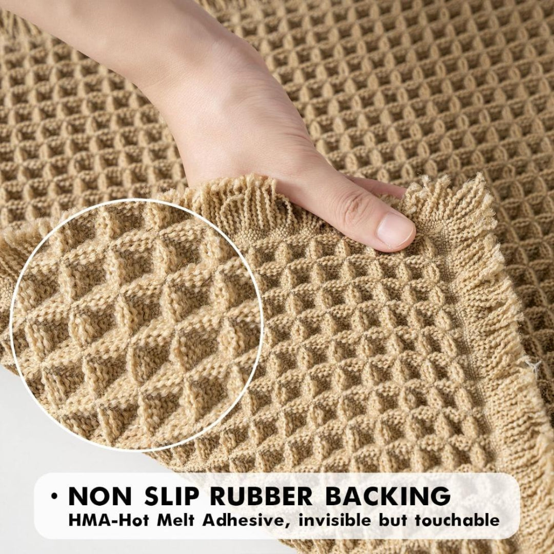 Plush Waffle Bath Mat | Absorbent Non Slip Bathroom Rug