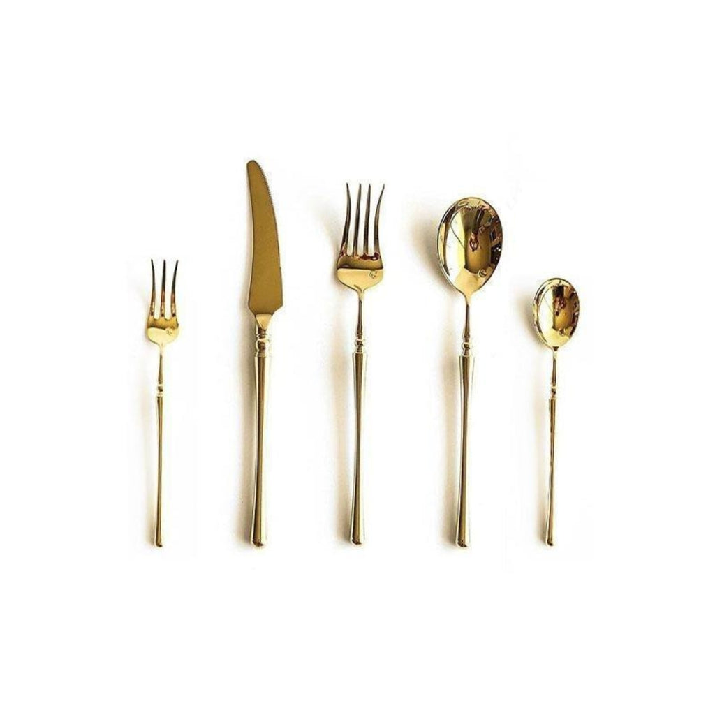Elegant Gold Stainless Steel Cutlery Set for Stylish Dining