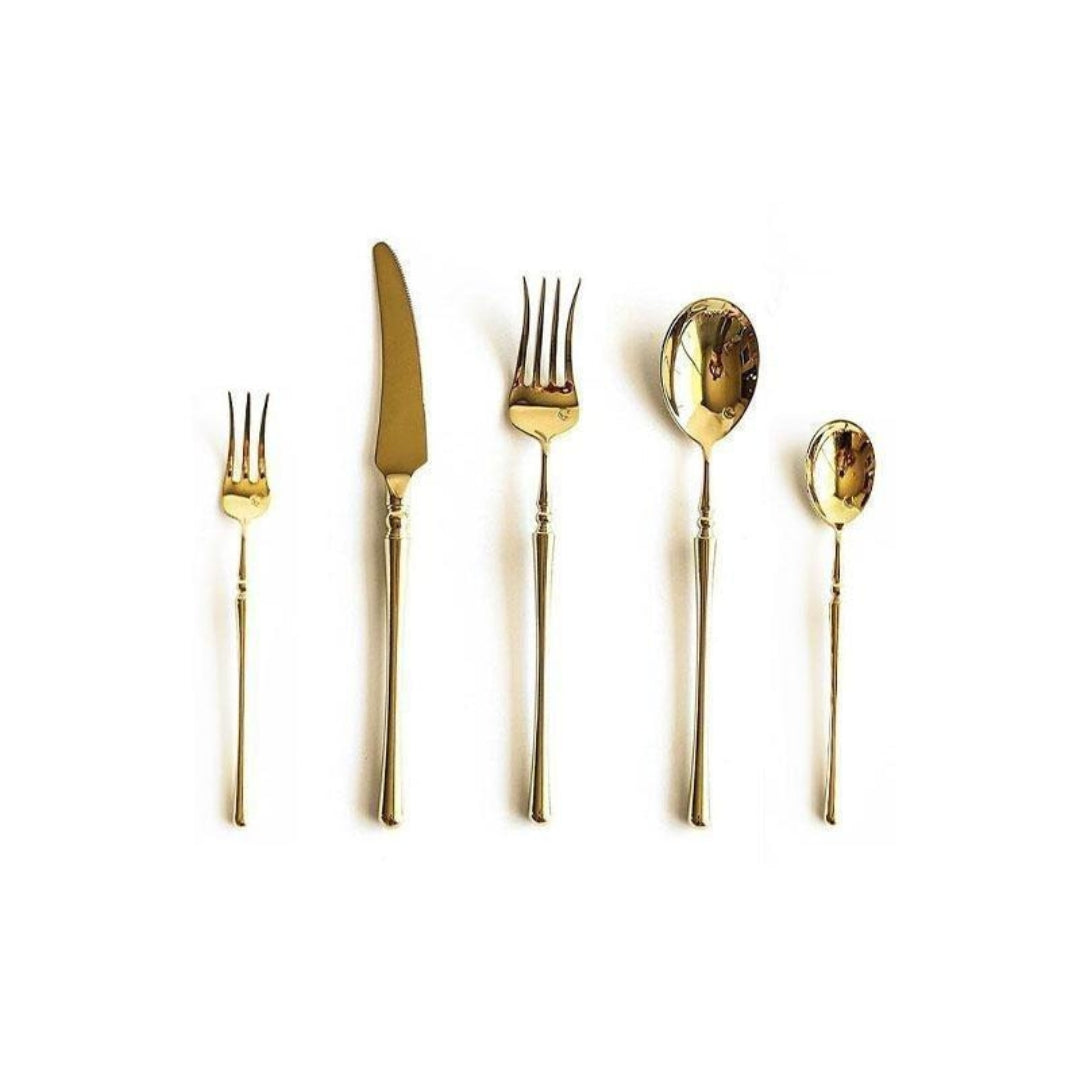 Elegant Gold Stainless Steel Cutlery Set for Stylish Dining