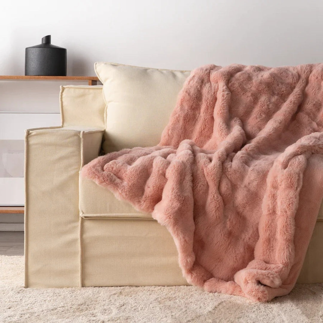 Plush Cozy Throw Blanket for Relaxing Warmth and Comfort Pink