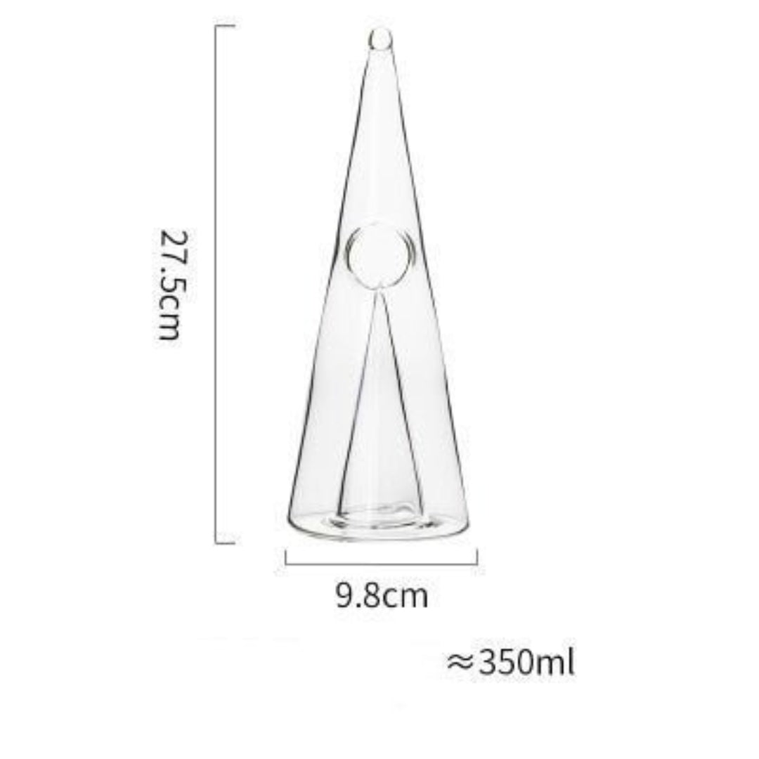 Modern Wine Decanter Carafe | Conical Glass Design Serve