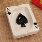 Poker Heart Ceramic Ashtray | Modern Card Design Decor Black Spade