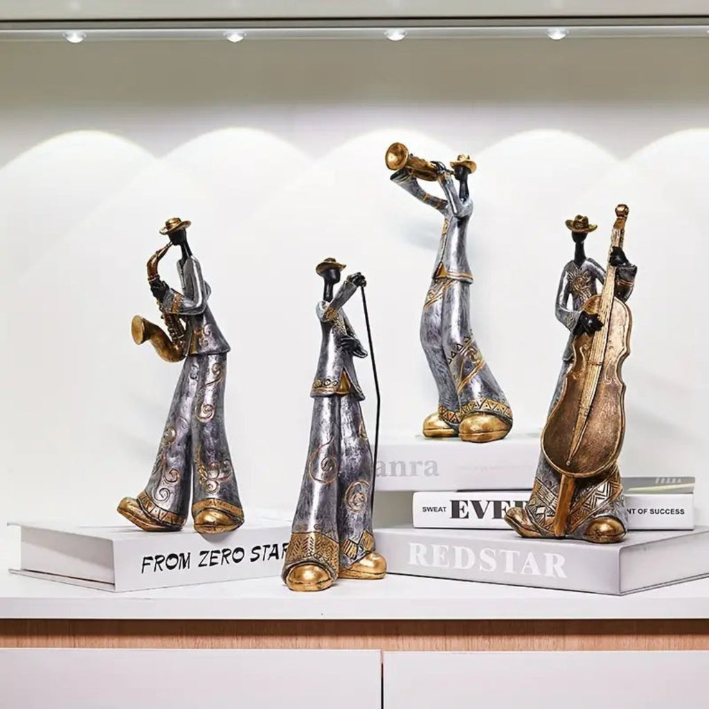 Artistic Jazz Ensemble Figurines | Stylish Music Decor Set