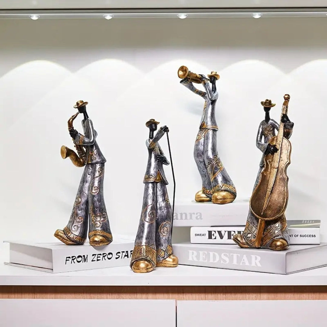 Artistic Jazz Ensemble Figurines | Stylish Music Decor Set