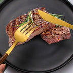 Wooden Handle Cutlery Set | Elegant Stainless Flatware Table