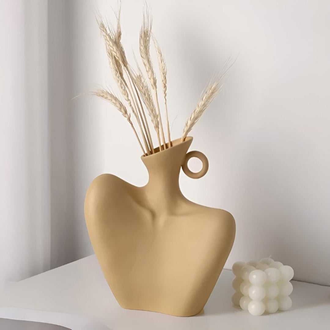 Minimalist Ceramic Flower Vase | Abstract Home Accent Decor