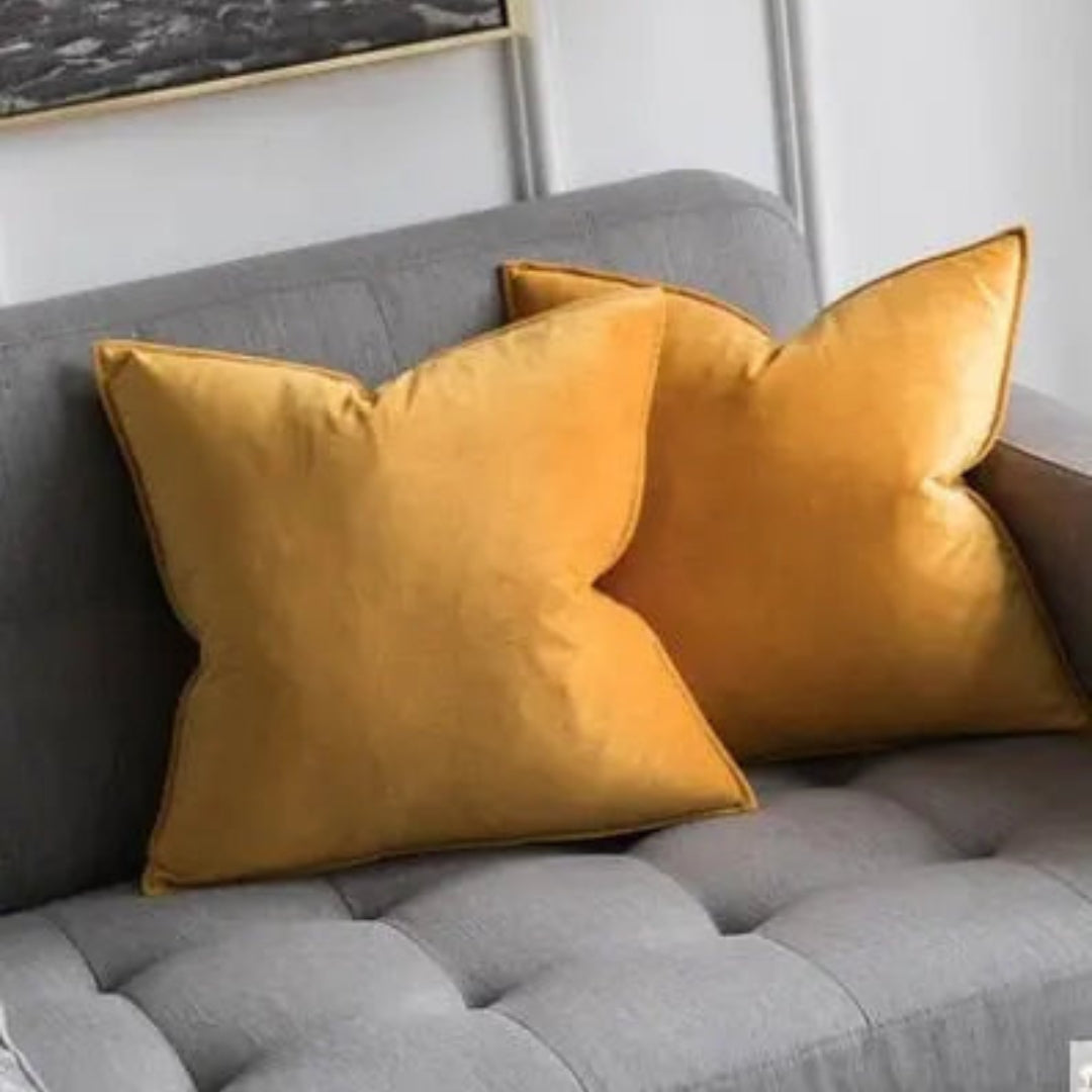 Premium Cushion Cover | Tailored Edge Sofa Pillow Decor Yellow