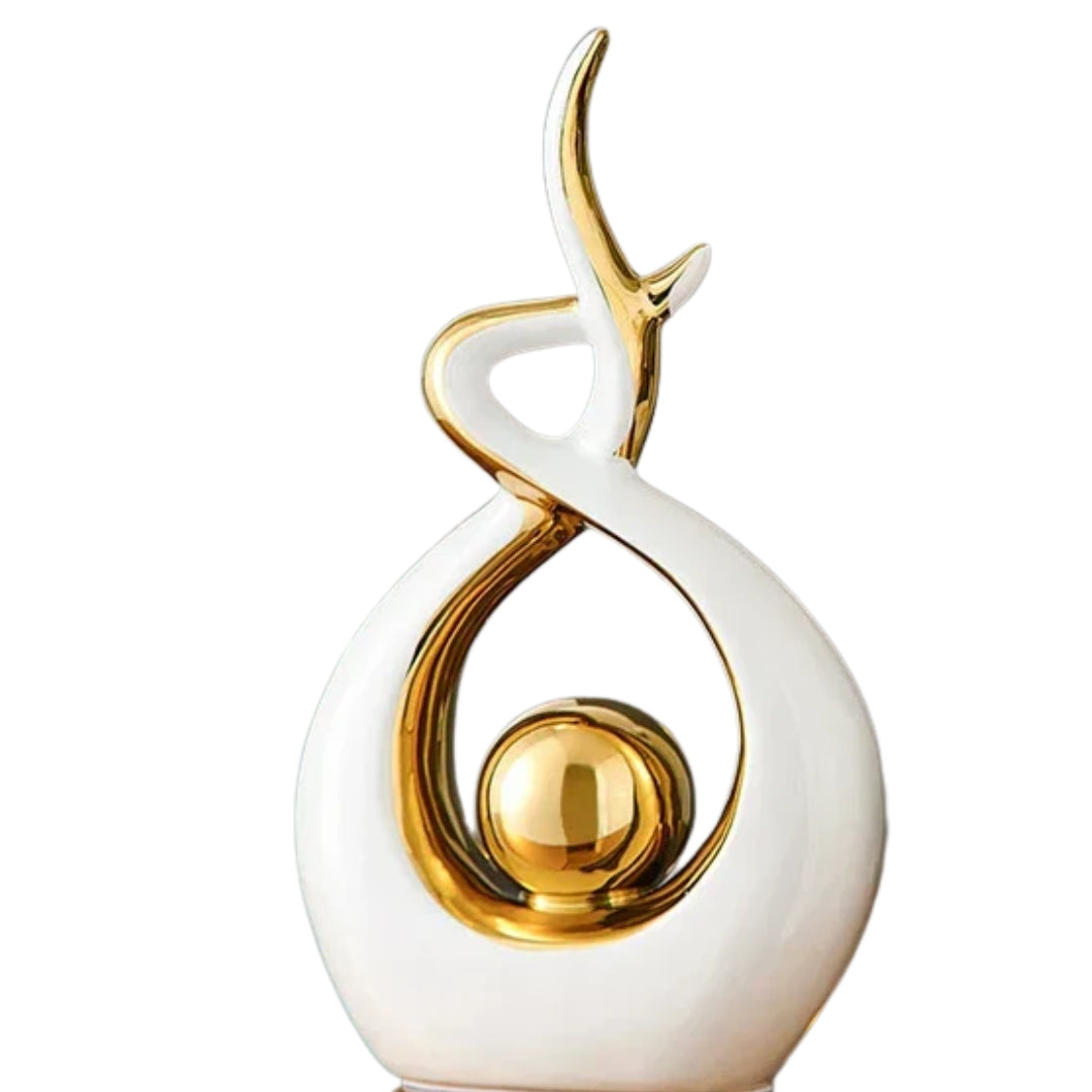 Sculptural Abstract Ceramic Accent | Elevated Home Decor White