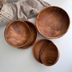 Artisan Nesting Wooden Bowl Collection | 5 Piece Set Serving
