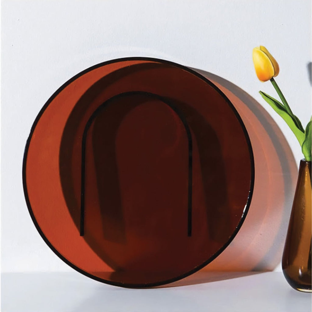 Minimal Orange Acrylic Serving Tray for Rectangular Round Use