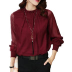 Women’s Elegant Long Sleeve Ruffle Blouse – Effortless Summer Style