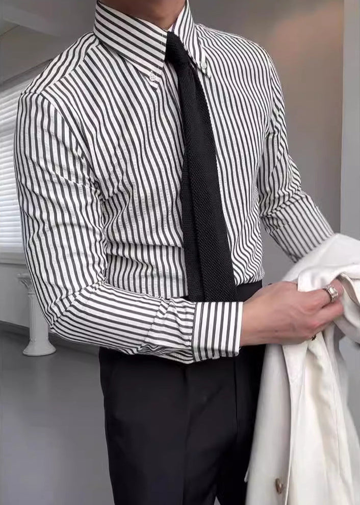Men’s Classic Striped Long Sleeve Button-Down Shirt