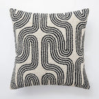Hommfer – Beige and Black Geometric Tufted Cushion Cover Cushion cover A 45x45cm