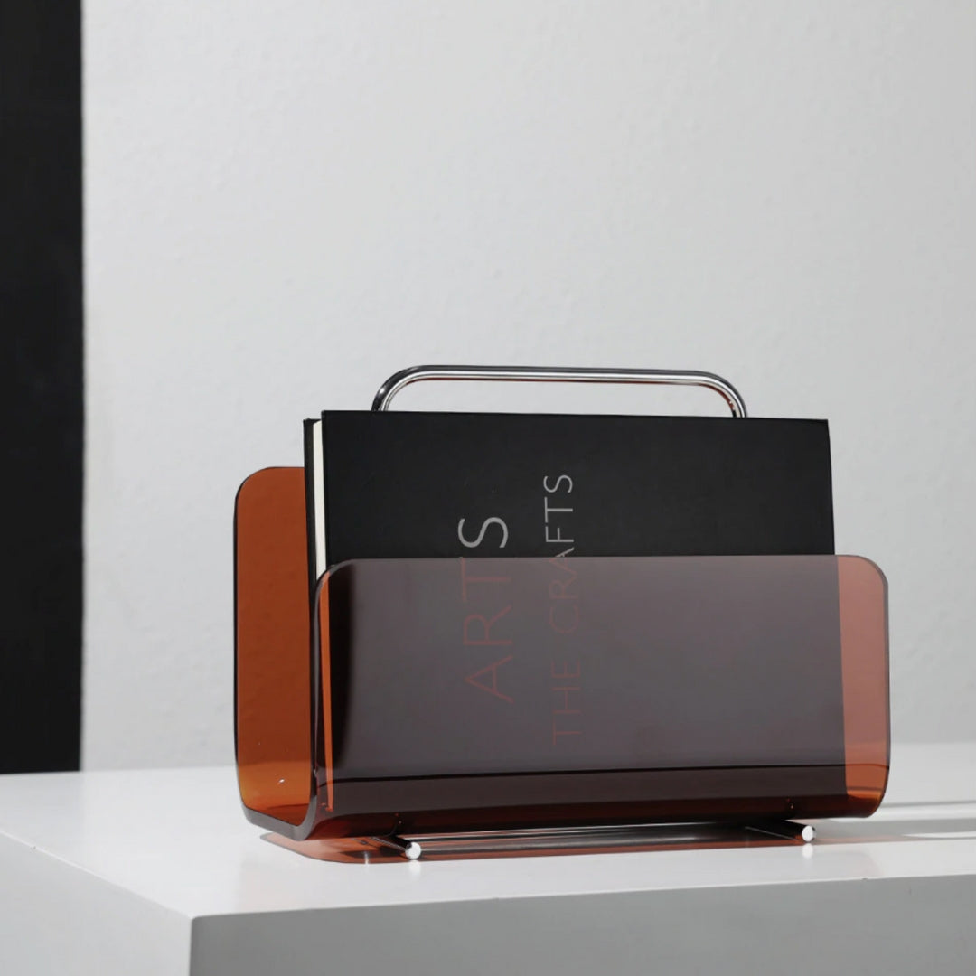 Clear Acrylic Magazine Rack as Portable Bookshelf Stand