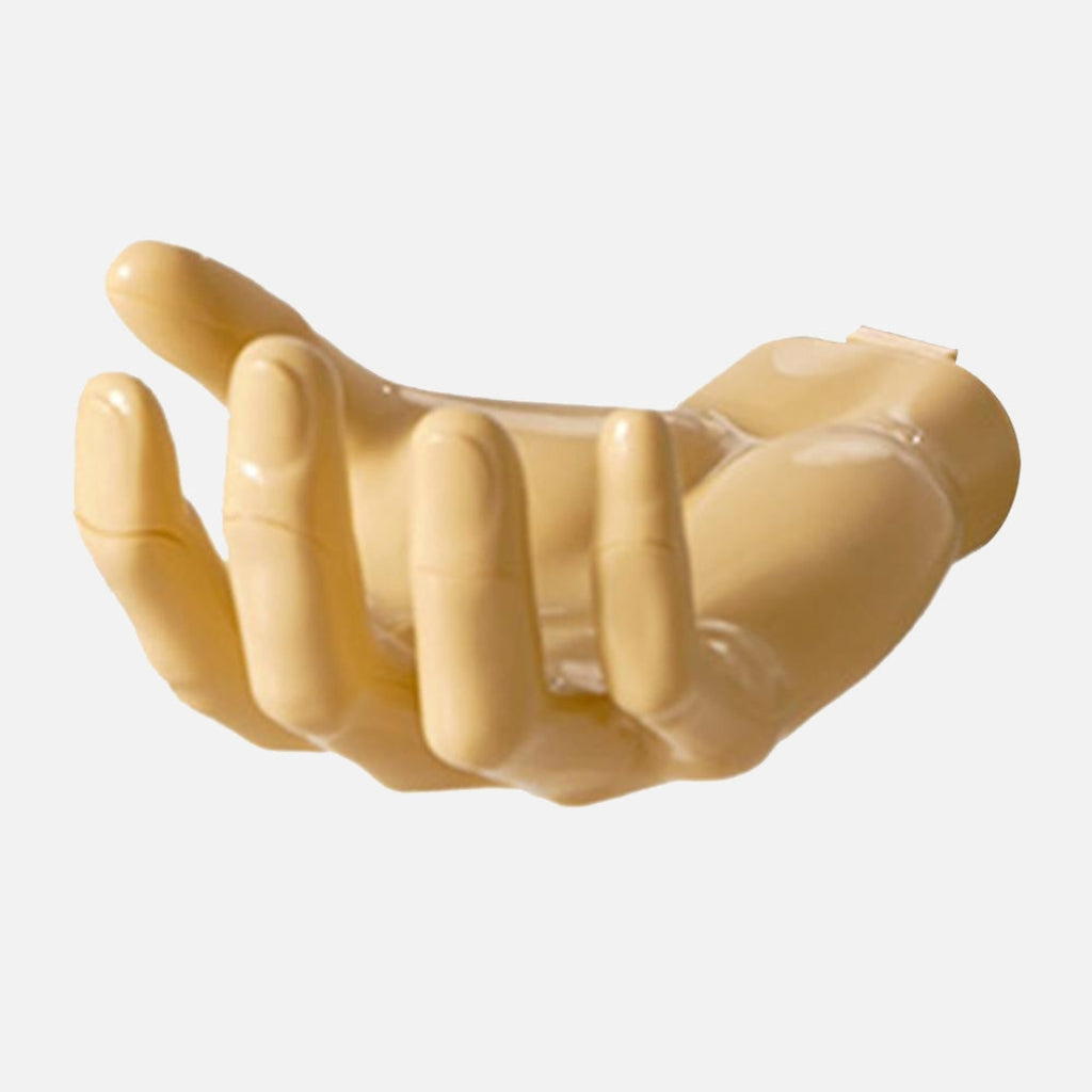 Artful Resin Wall Hook with Smooth Glossy Finish Design Beige