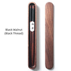 Handcrafted Walnut Wood Chopsticks with Decorative Wire Black Walnut Black Thread