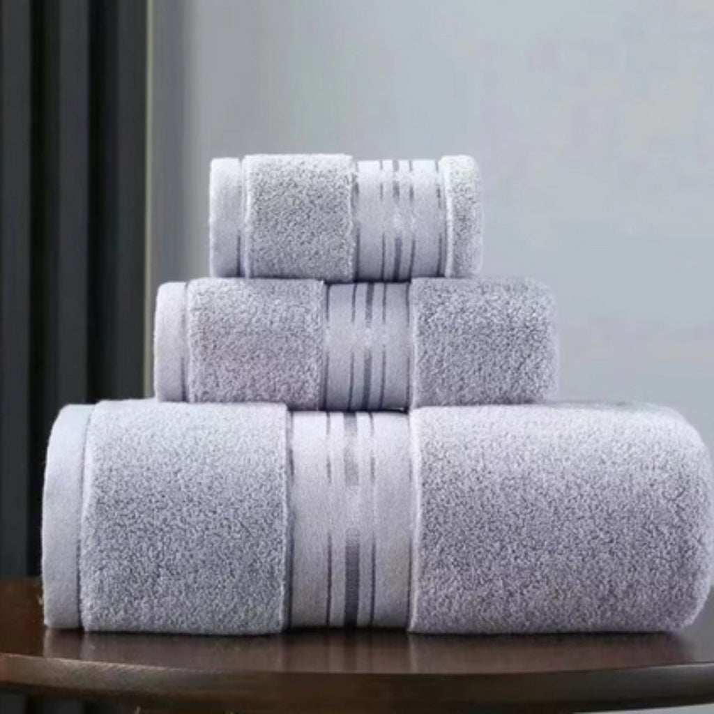 Premium Bath Towel Set for High Absorbency Daily Care Use Gray 3-piece towel set