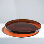 Minimal Orange Acrylic Serving Tray for Rectangular Round Use