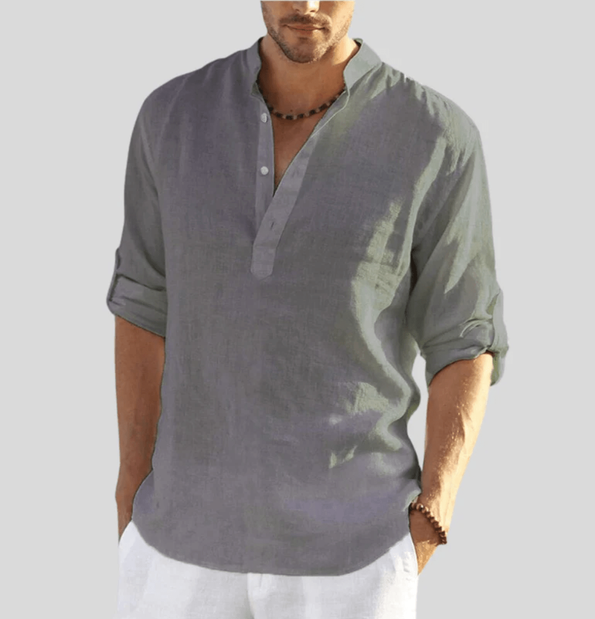 Men’s Lightweight Breathable Summer Shirt Gray