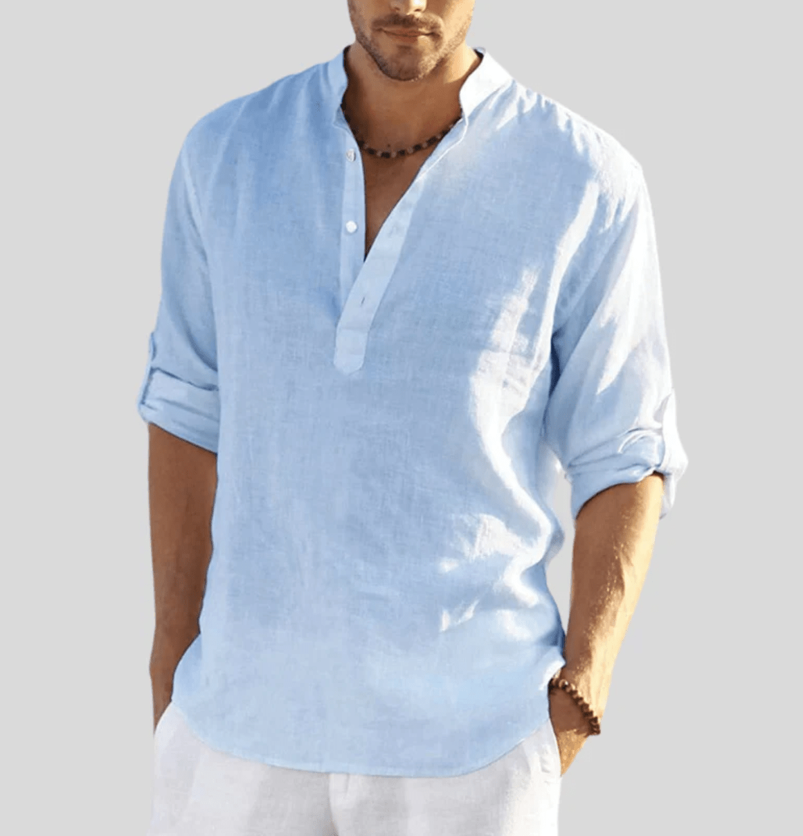 Men’s Lightweight Breathable Summer Shirt Light Blue