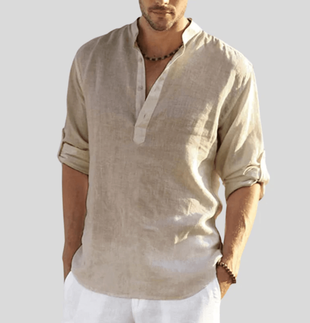 Men’s Lightweight Breathable Summer Shirt Beige