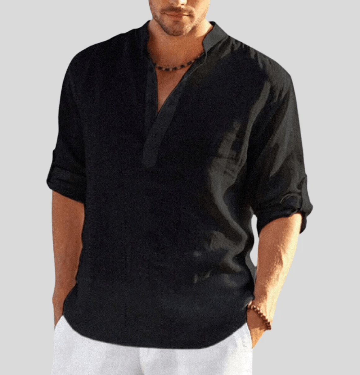 Men’s Lightweight Breathable Summer Shirt Black