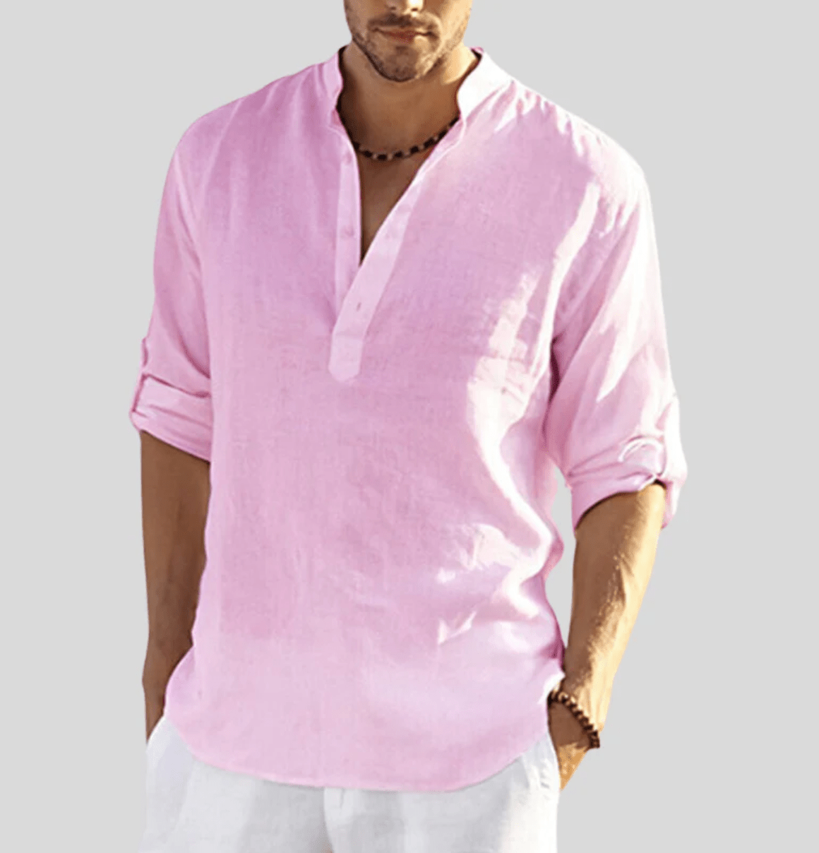 Men’s Lightweight Breathable Summer Shirt Rosa
