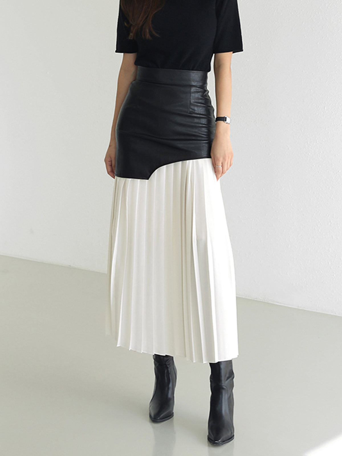 Women’s Elegant Asymmetrical Midi Skirt – Stylish Summer Look White