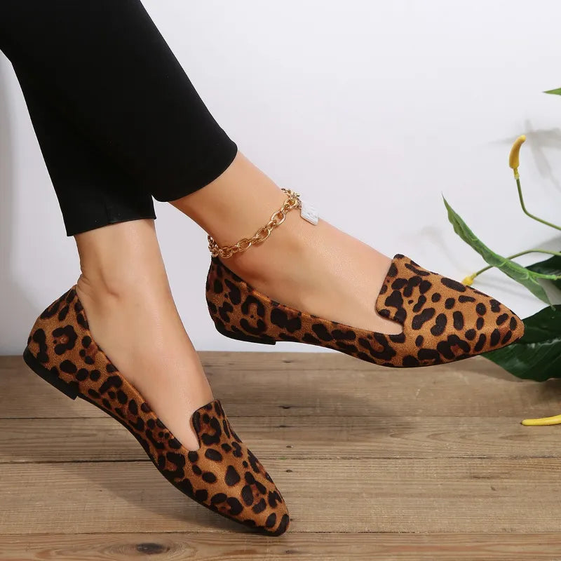 Women’s Elegant Leopard Pointy Toe Loafers