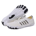 Men’s Lightweight Breathable Barefoot Walking Shoes for Summer White Black