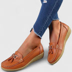 Women’s Casual Slip-On Loafers with Decorative Detail Orange