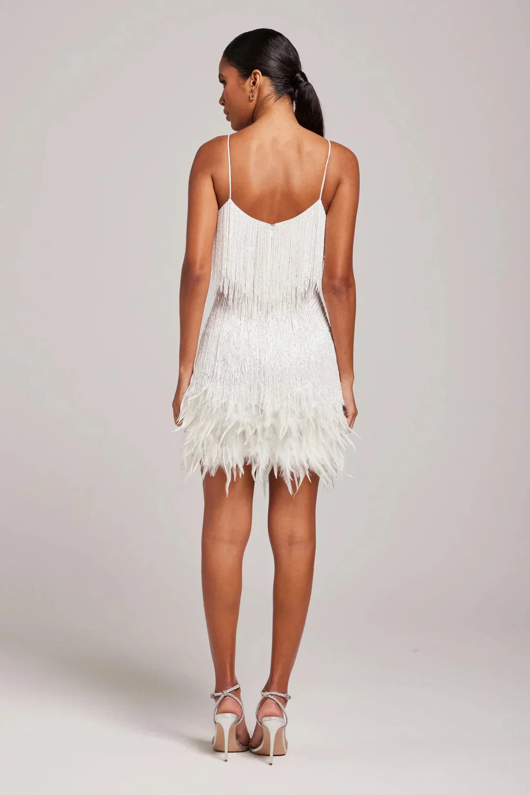 Women’s Chic Mini Dress with Feather Hem