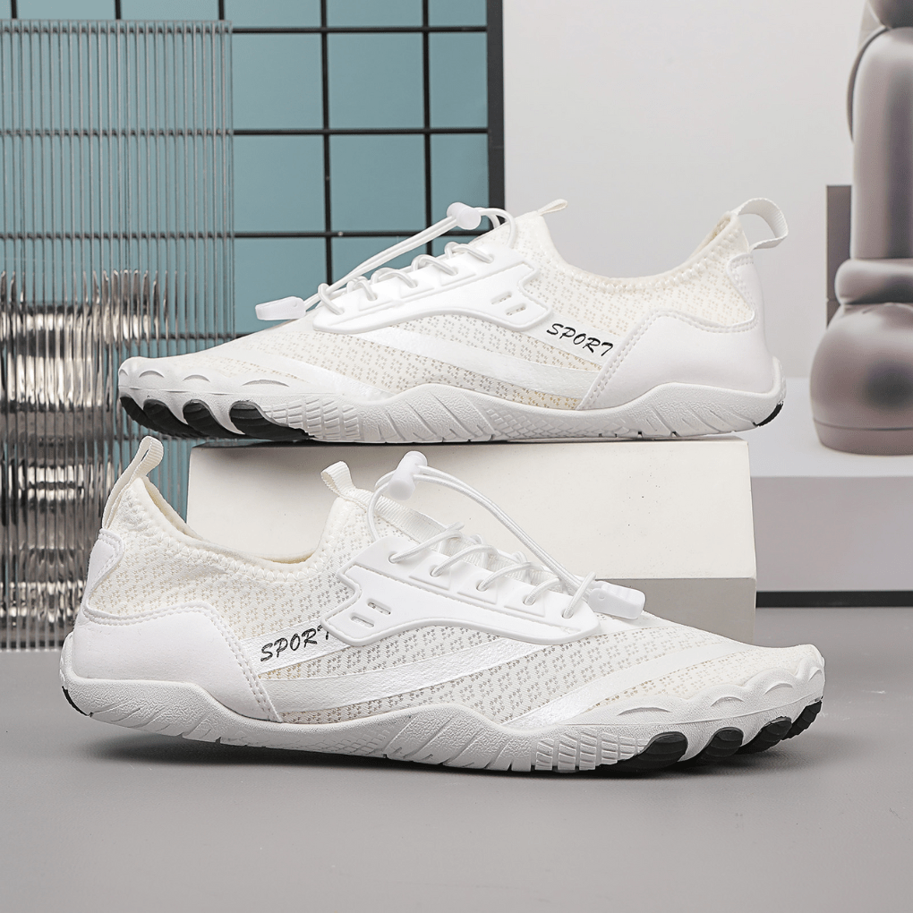 Men’s Lightweight Barefoot Style Training Shoes for Active Comfort White