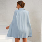Women’s Cape Blazer Mini Dress with Gold Buttons