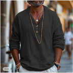 Men’s Casual Lightweight Long-Sleeve Shirt Black