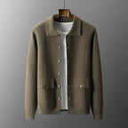 Men’s Classic Button-Down Sweater Cardigan with Pockets Green