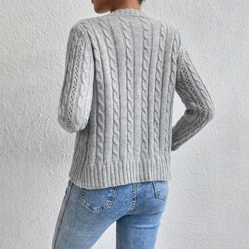 Women’s Cozy Button-Front Cable Knit Cardigan