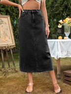 Women’s Chic Long Denim Skirt