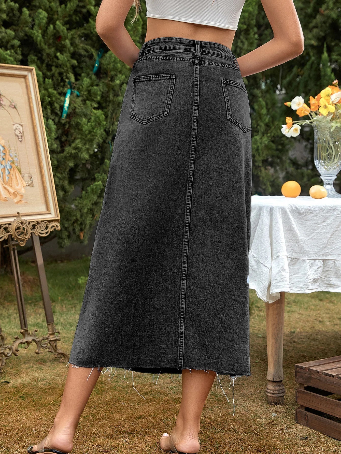 Women’s Chic Long Denim Skirt