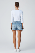 Women’s Casual Distressed Fringe Hem Shorts for Summer Style