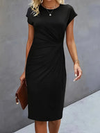 Women’s Timeless Midi Dress with Elegant Silhouette Black