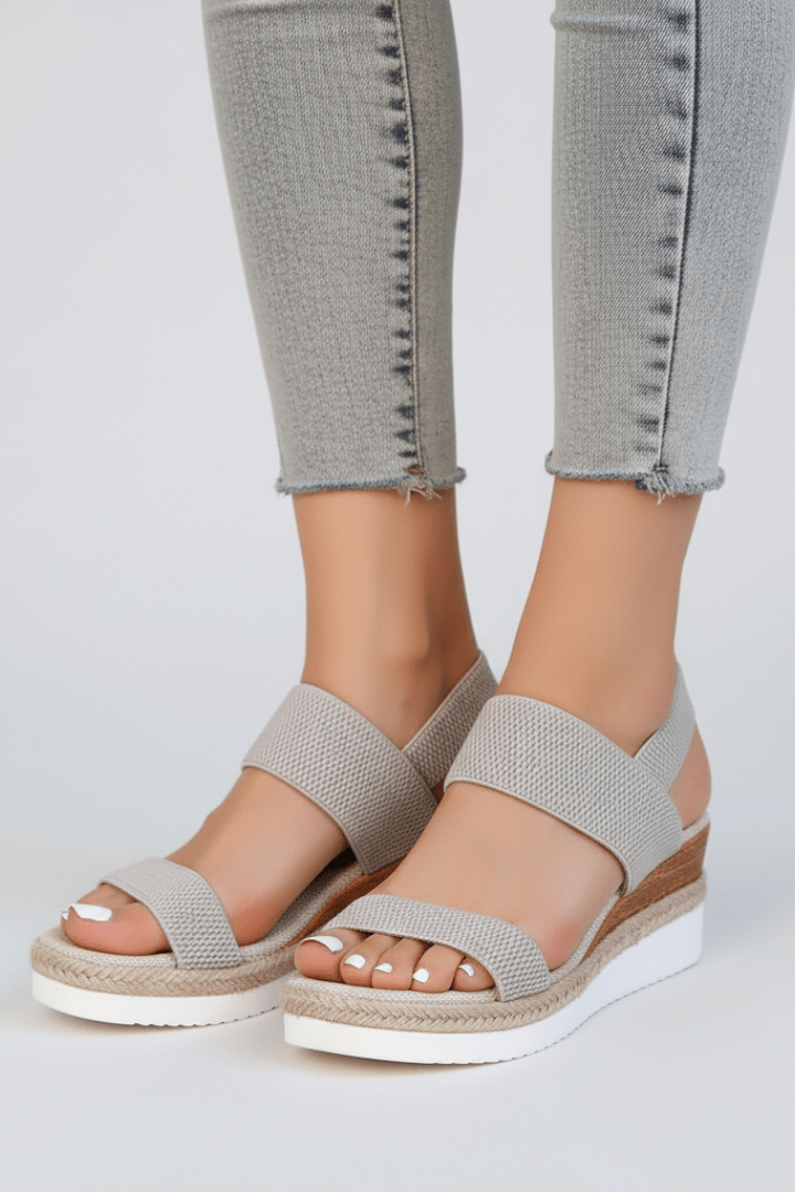 Women’s Modern Raised Sole Stretch Fit Sandals for Summer Gray
