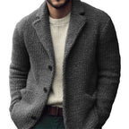 Men’s Warm Knit Cardigan - Classic Regular Fit Outerwear Grey