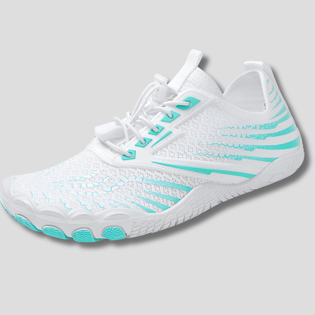 Unisex's Lightweight Quick Dry Barefoot Aqua Shoes – Water Ready Footwear White Blue