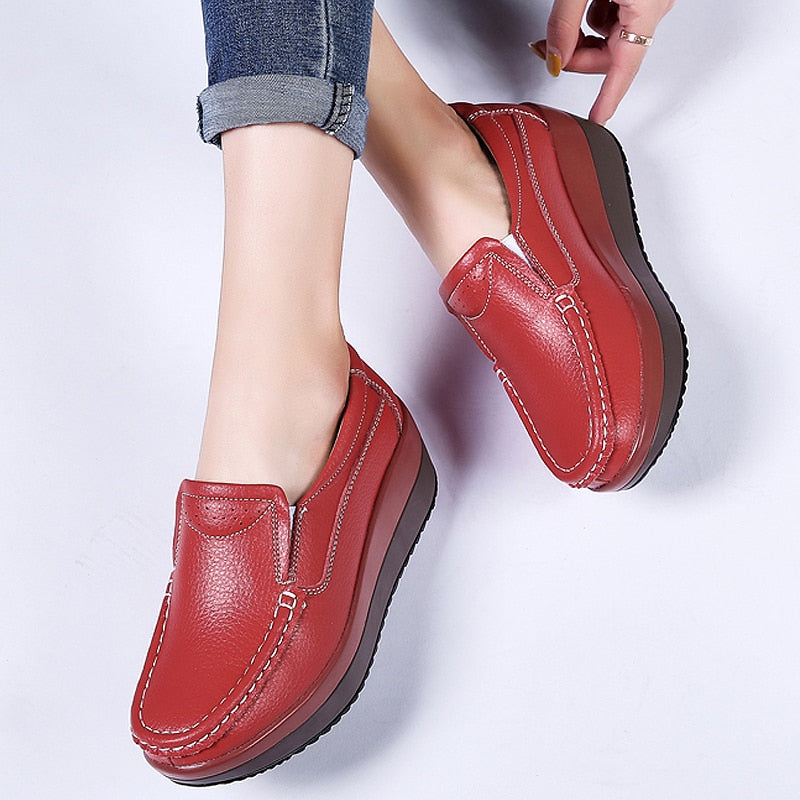 Women’s Comfortable Loafers for Everyday Wear Red